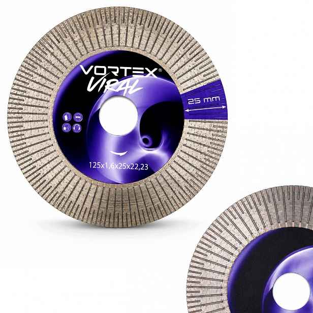 Diamantový Kotouč 125 MM Pro Řezání Pod Úhlem 45 G, Fazování Vortex Viral