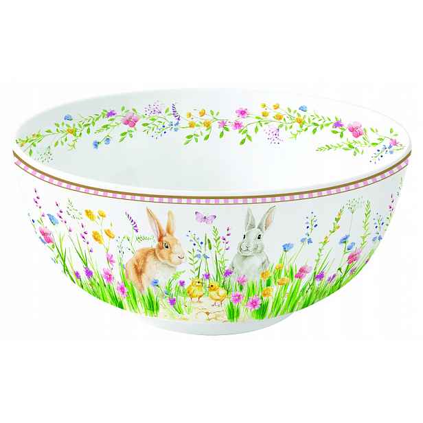Miska miska salátová mísa porcelánová Velikonoce králík pastelová 23 cm