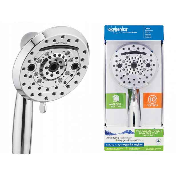 Sprchová Hlavice s turbínou 10F Hadice Set Oxygenics Amp 58% Vody