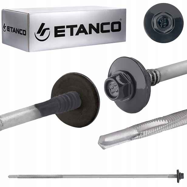 Šrouby do sendvičové desky 230 mm Ral 7016 100 ks pro kov Etanco GTR12