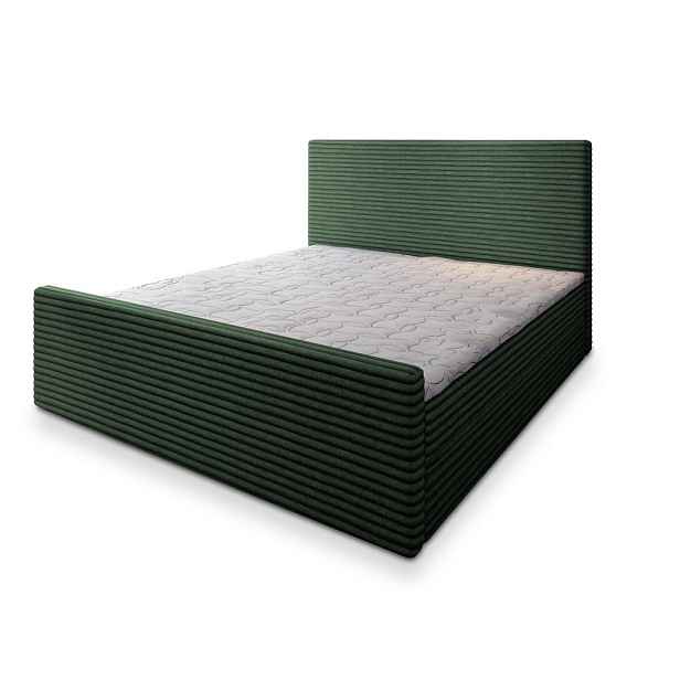MASSENO AMERICKÁ POSTEL BRENTO, 200x200 cm s matrací a úložným prostorem, H2+H3, zelená