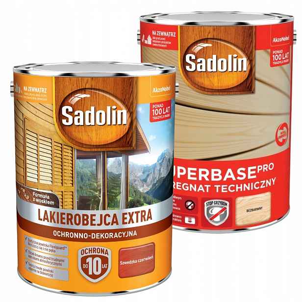 Sada Sadolin Extra Laková 5 L Švédská Červená Superbase 5 L