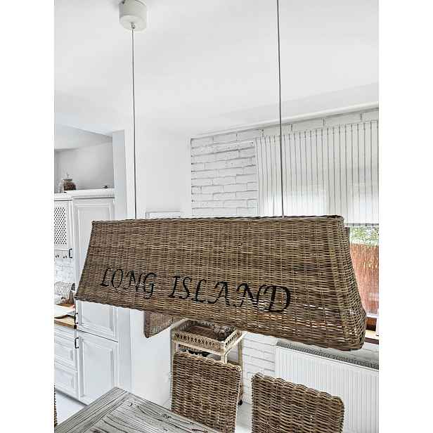 Stínidlo Ratanové velké trapézové Hampton s nápisem Long island Rattan