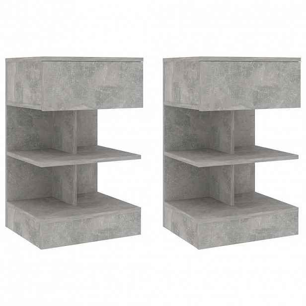 vidaXL Noční stolky 2 ks betonově šedé 40 x 35 x 65 cm