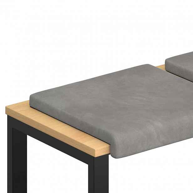 vidaXL Polštář na lavici 4 ks Samet Světle šedá Hloubka 35 cm