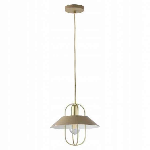Zlatá industriální závěsná lampa s závěsem do obývacího pokoje