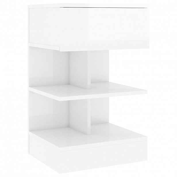 vidaXL Noční stolek bílý s vysokým leskem 40x35x65 cm kompozitní dřevo