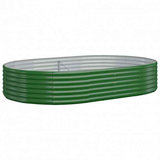 vidaXL Vyvýšený záhon pozinkovaná ocel 214x140x36 cm zelený