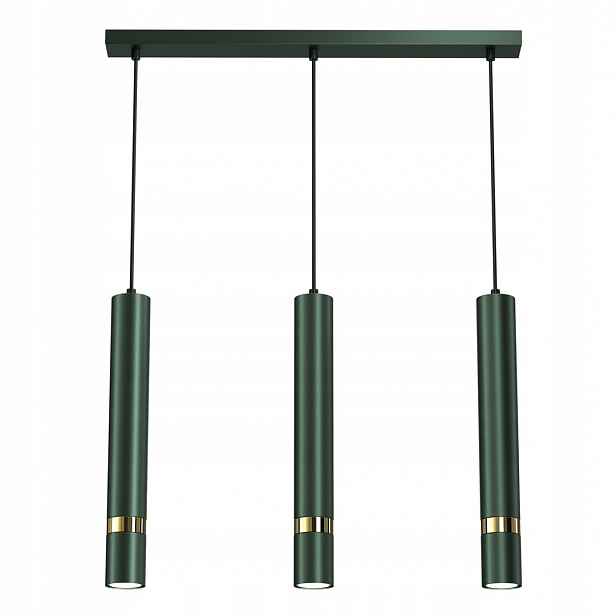 Závěsná lampa Joker Zelená Zlatá Tuby 3xGU10 60x80cm Stropní Svítidlo Dům