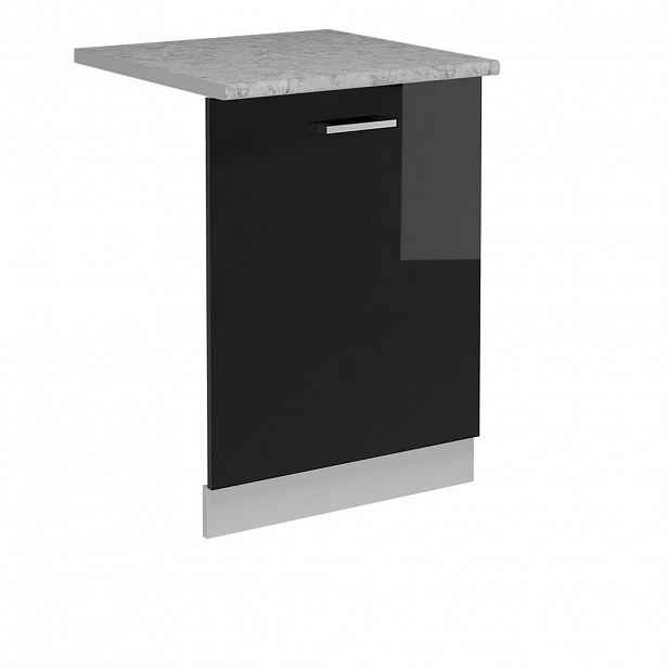 Vicco ČELNÍ PANEL MYČKY R-Line Černý vysoký lesk 60 cm s pracovní deskou