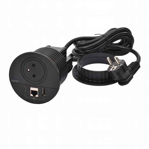 Nábytková zásuvka 2P+Z/USB A+C/RJ45 Bílá 654701