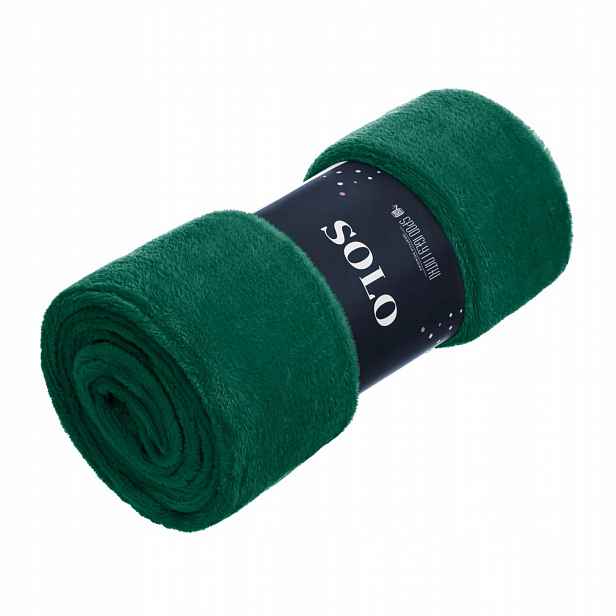 Deka 250x300 zelená lahvová XXL přehoz z mikrovlákna Solo
