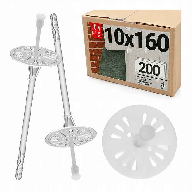 Hmoždinky do polystyrenu 160 mm spojovací prvek uchycení dýha s trnem 200ks