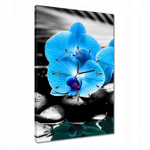 Hodiny 40x60 Modrý orchidej