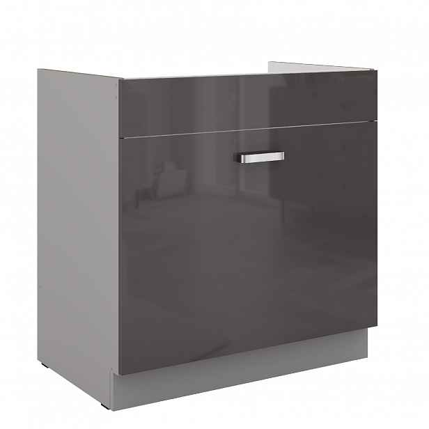 Spodní skříňka 80 ZL 1S BB - Premium Box Barva korpusu: Šedá, Barva dvířek: Šedý lesk (Šedá)
