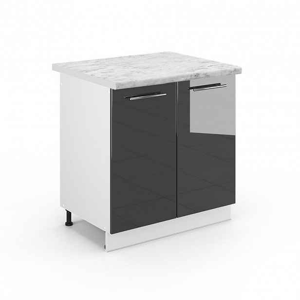 Vicco SKŘÍŇKA POD DŘEZ Fame-Line Antracitový vysoký lesk 80 cm , PD Mramor