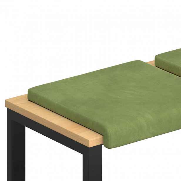 vidaXL Polštář na lavici 4 ks Samet Světlá zelená Hloubka 35 cm