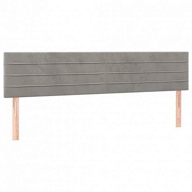 vidaXL Čela postele světle šedá 160x5x78/88 cm samet