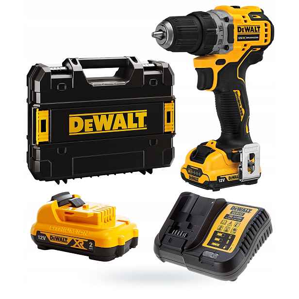 2x2Ah 12V bezkartáčový Aku Šroubovák 58Nm DCD701D2 DeWalt