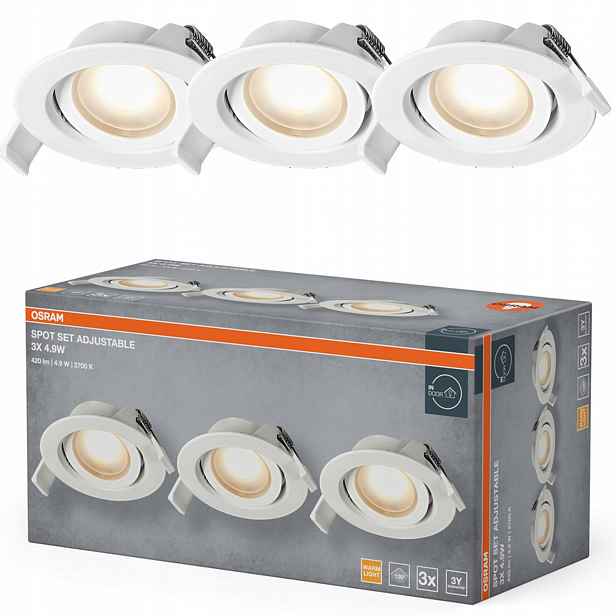 3x Stropní Led svítidlo 4.9W 220lm 2700K stmívatelné Osram