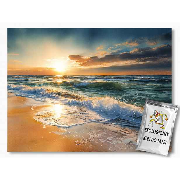 Fototapeta Flizelina Krajina Pláž Moře Vlny Mraky Slunce 312x219 130g