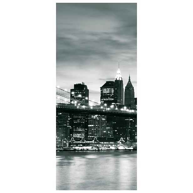 Samolepicí Samolepicí Fototapeta New York Brooklynský most noc 91x211