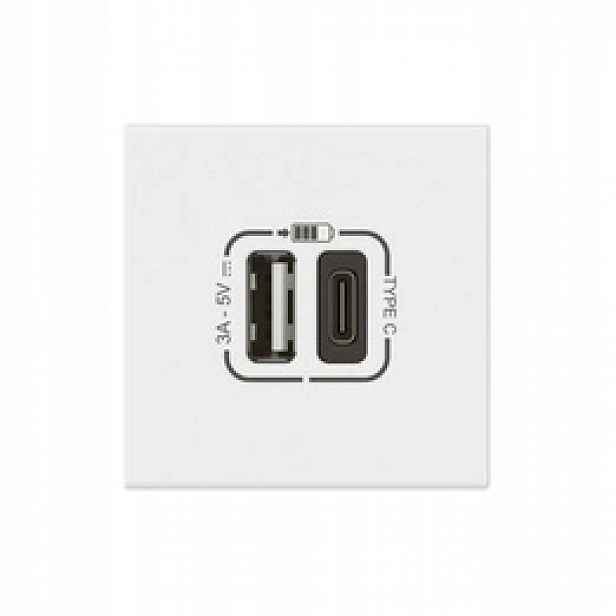 Mosaic Zásuvka Usb typ A typ C s rychlospojkou Bílá Legrand 077570L