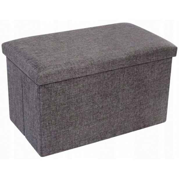 Smukee Skládací taburet s úložným prostorem 76 x 38 x 38 cm šedý