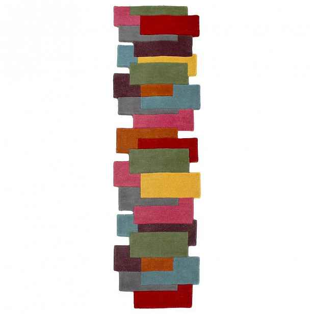 Vlněný běhoun Flair Rugs Abstract Collage, 60 x 230 cm