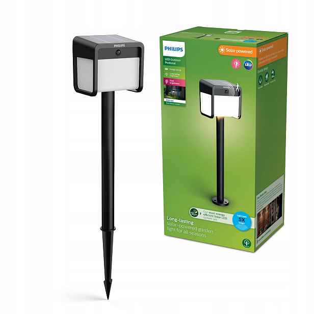 Solární zahradní zapichovací lampa Sloupek 69 Cm Led s pohybovým senzorem Philips