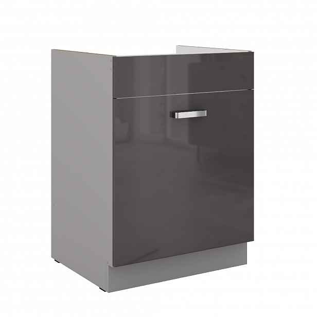 Spodní skříňka 60 ZL 1S BB - Premium Box Barva korpusu: Šedá, Barva dvířek: Šedý lesk (Šedá)