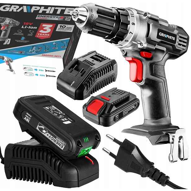 Aku Vrtačka 18V 2Ah Graphite Energy+ 58G000