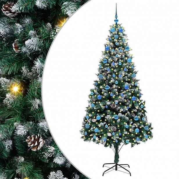 vidaXL Umělý vánoční stromeček Zelená 210 cm PVC, ocel a plast