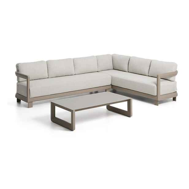 Béžový hliníkový zahradní lounge set pro 5 osob Nerano – Kave Home