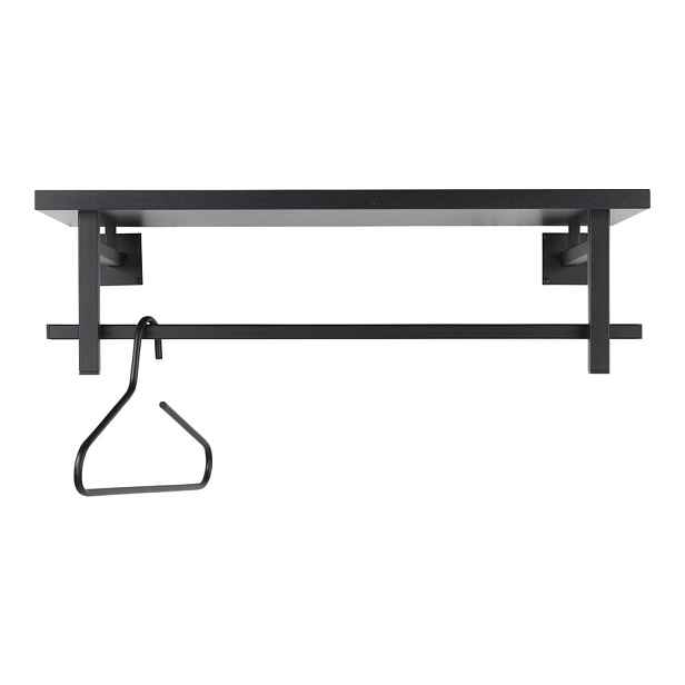 Černý kovový nástěnný věšák s poličkou 76 cm Simplon – Spinder Design