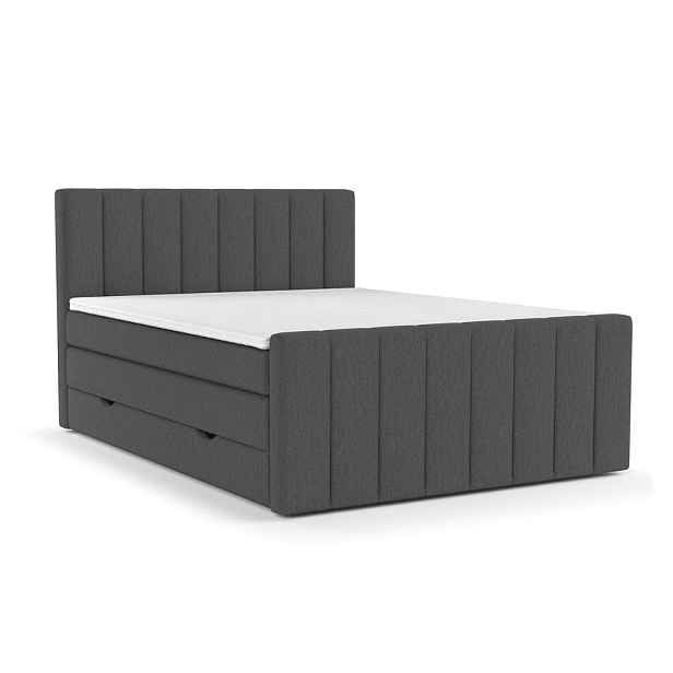 Šedá boxspring postel s úložným prostorem 140x200 cm Ruby – Maison de Rêve