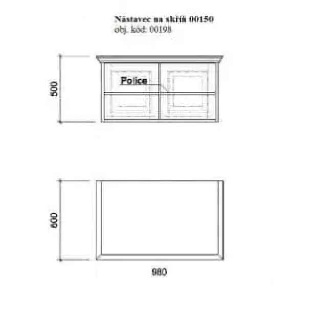 Unis Nástavec 00198 na dvojdílnou skříň 00150