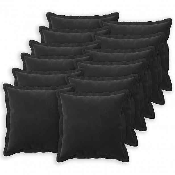 vidaXL Povlak na polštář 12 pcs HOUTEN Černá 50 x 50 cm Samet