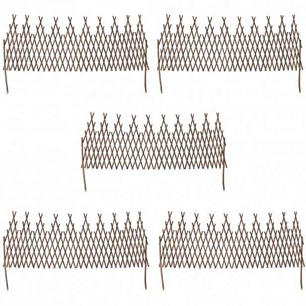 vidaXL Vrbový plot s mřížovím 5 ks 170 x 37 cm