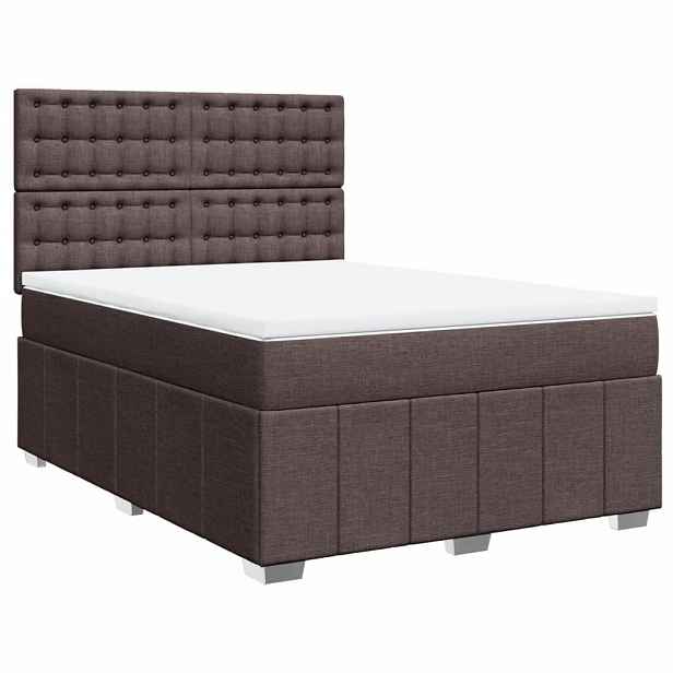vidaXL Box spring postel s matrací tmavě hnědá 160x200 cm textil