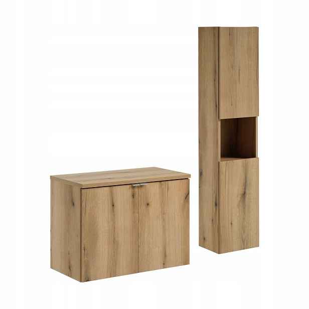 Zestaw meblowy 80cm z blatem i Szafką wysoką, Nova Oak
