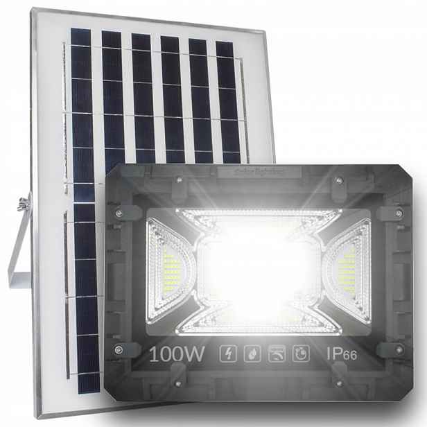 Halogenový solární Led reflektor 100W Osvětlení stromů v zahradě +Dálkový Ovladač