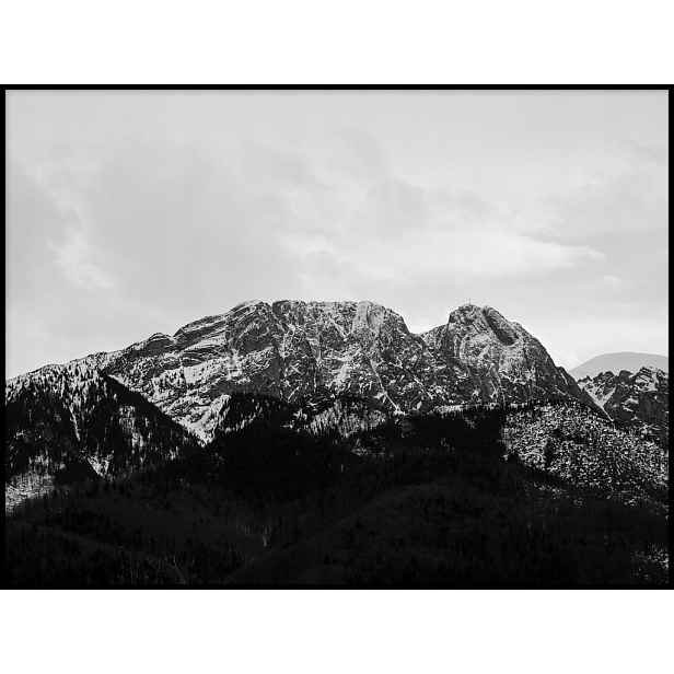 Zakopane Giewont hory černobílý plakát 70x100