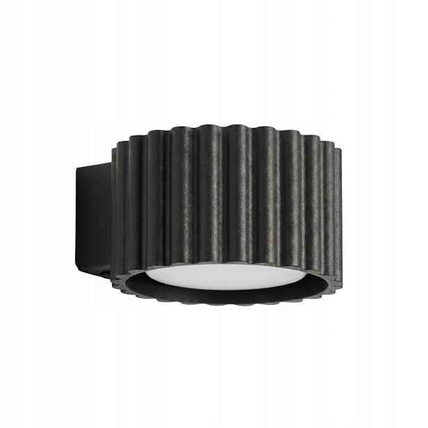 Sollux Lighting nástěnné svítidlo aura černé kulatý ryhované 1xGX53 10W