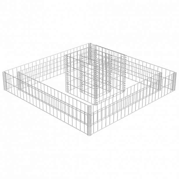 vidaXL Gabionový truhlík pozinkovaná ocel 120 x 120 x 20 cm