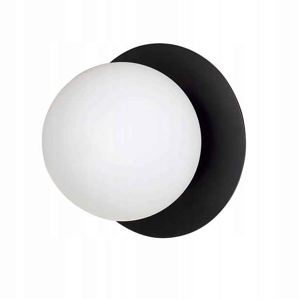 Nástěnná lampa Emibig černá s bílou koulí 1xE14 40W Minerva K1 Black 612/K1