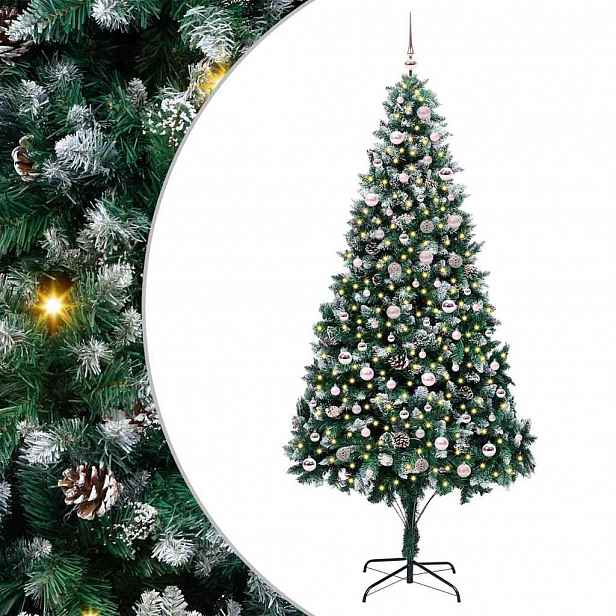 vidaXL Umělý vánoční stromeček Zelená 240 cm PVC, ocel a plast