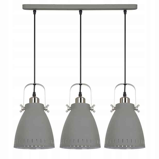 Italux Franklin Industriální lustr šedý 3xE27, výška 178,3 cm