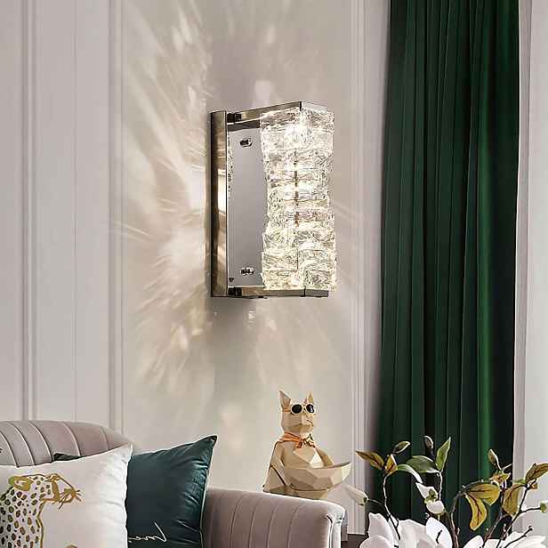 Led nástěnná lampa Sxtiger moderní křišťálová, nastavitelná, stříbrná