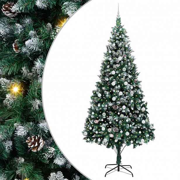 vidaXL Umělý vánoční stromeček Zelená 240 cm PVC, ocel a plast
